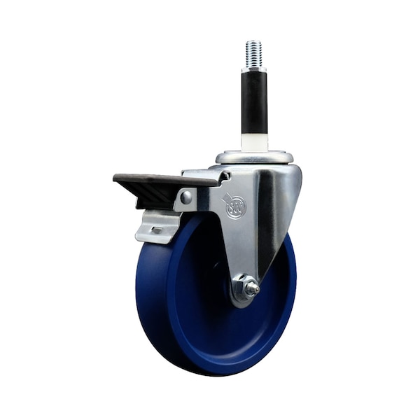 5'' Solid Poly Swivel 7/8'' Expanding Stem Caster with Brake